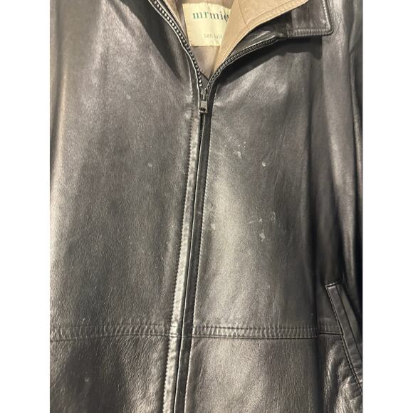 Vintage 100% Leather Coat Mr Michaels San Luis Obispo Bomber Jacket - Picture 4 of 16